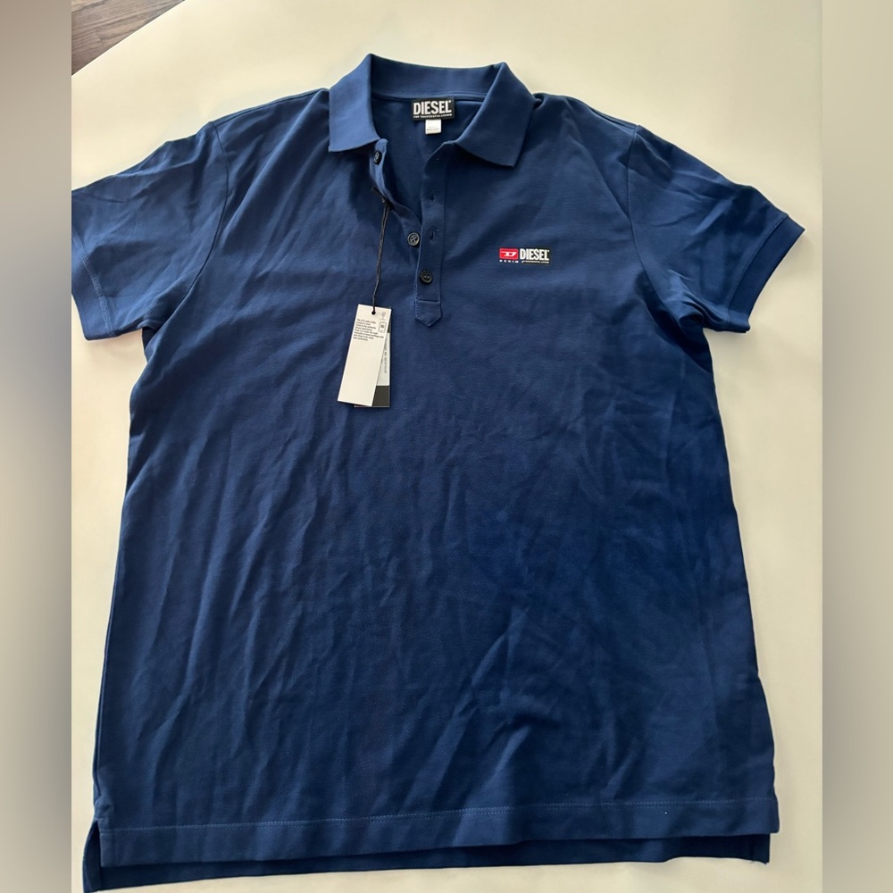 New with tags Diesel short sleeve navy polo shirt size large